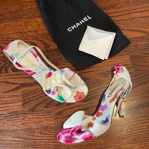 Chanel patterned heels